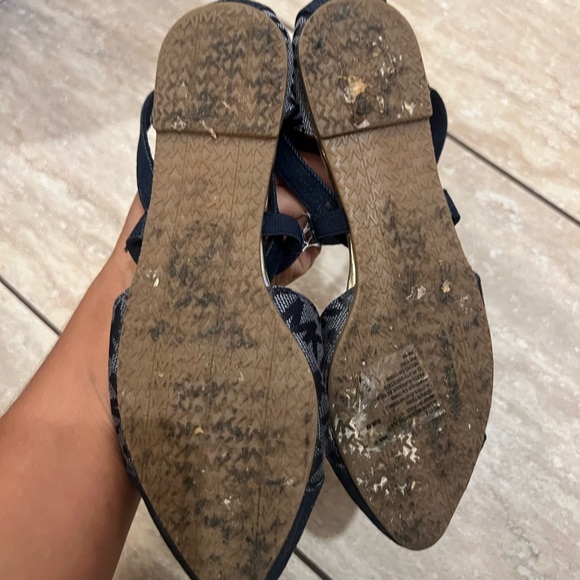 Michael Kors Denim monogram cut out flats, size 1 - Picture 2 of 5